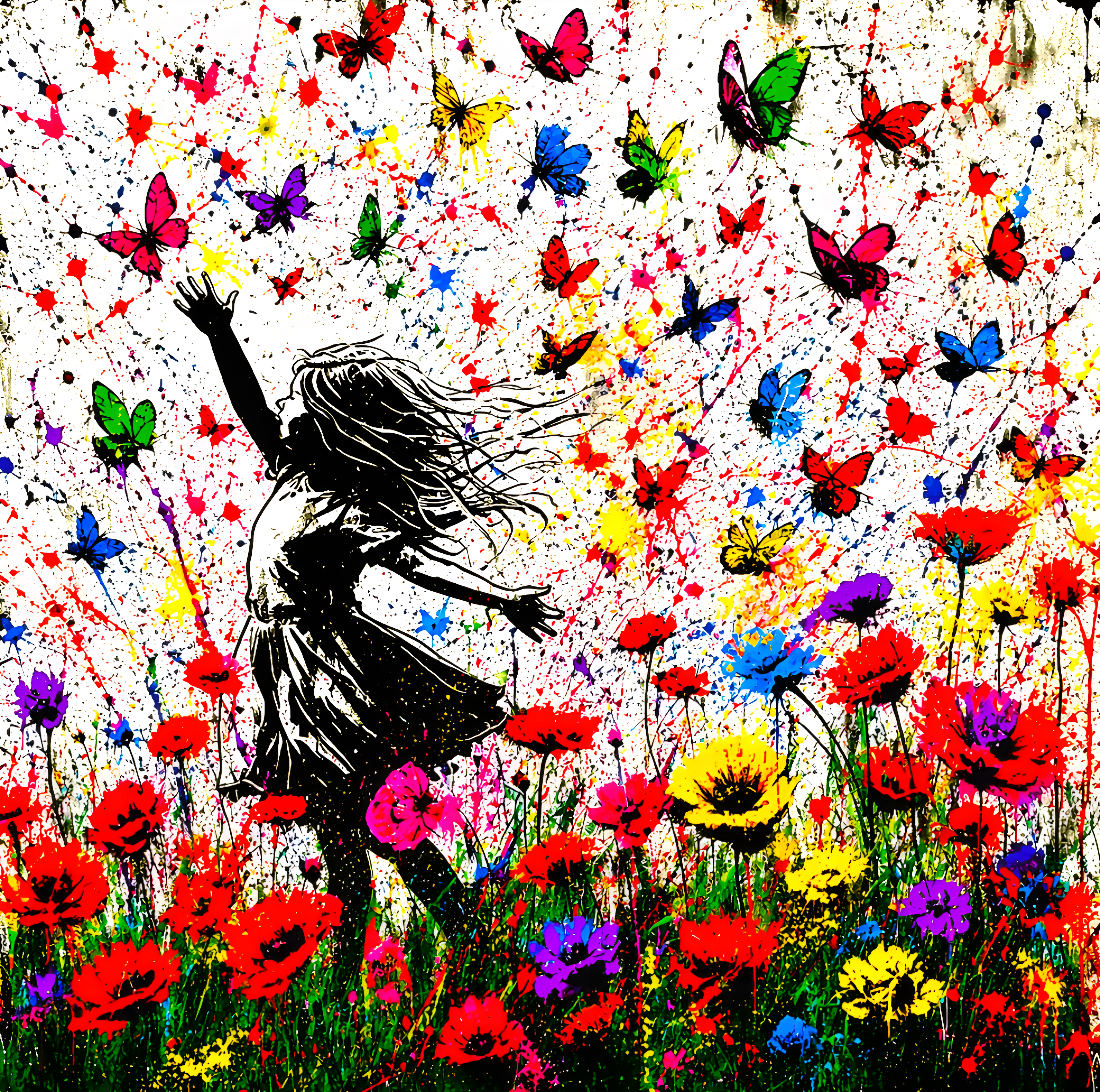 Girl with Butterflies
